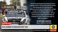 Supercars: Bamber to miss Bathurst 1000