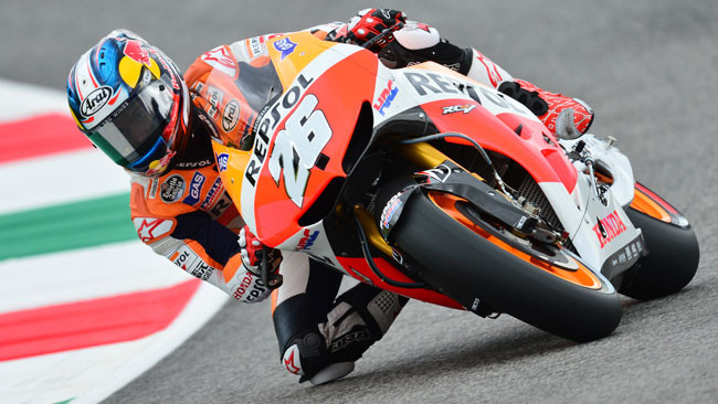 Pedrosa in difficoltà con il poco grip trovato oggi