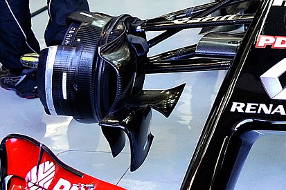 Lotus E22: la presa freni con un profilo svergolato