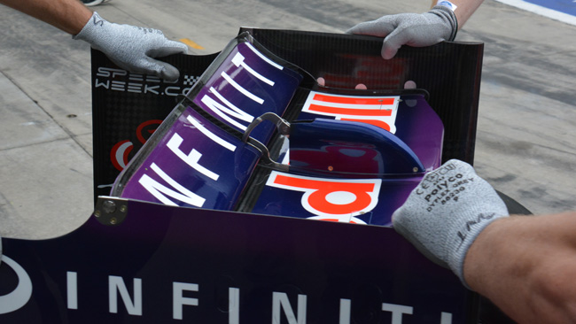 Red Bull: l'ala posteriore con la corda ridotta ai lati
