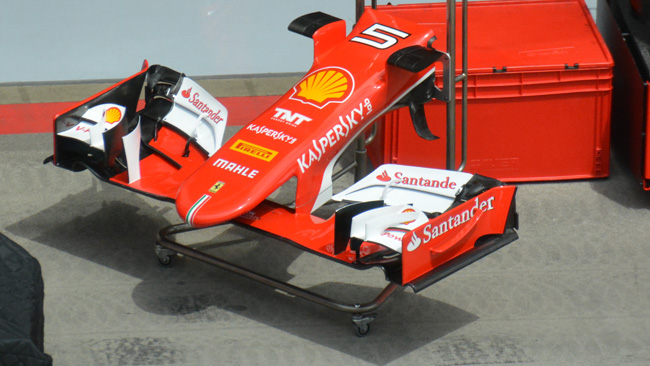 Ferrari: portata la stessa ala anteriore del Canada