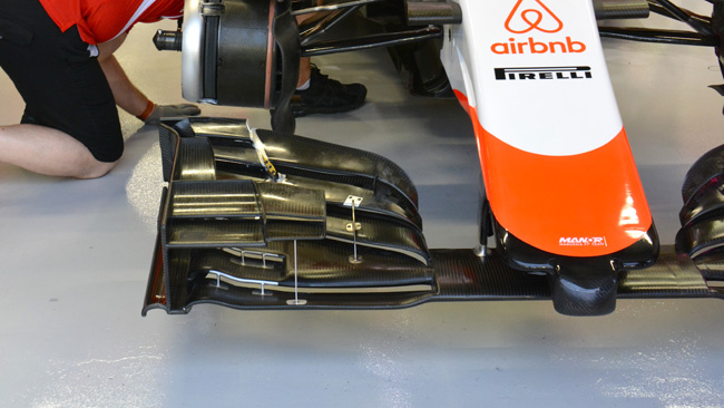 Manor: nuova ala anteriore, freni e brake duct
