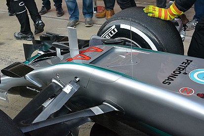 Mercedes test neus met S-duct op laatste testdag