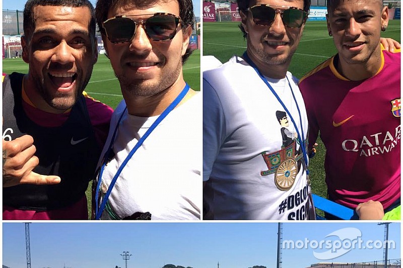 Checo Pérez visitó a Dani Alves y Neymar
