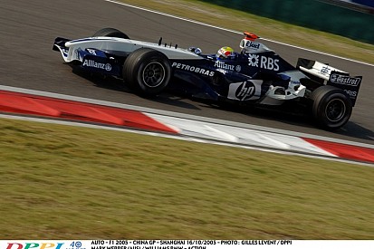 Webber 11 évvel ezelőtt a Williams-BMW-vel Kínában: beszédes