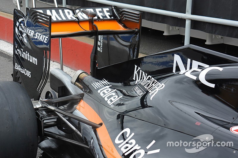 Force India: il profilo dell'ala posteriore diventa quasi piatto