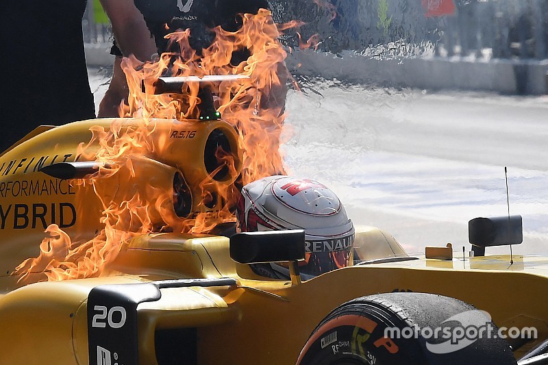 Masalah sistem bahan bakar sebabkan mobil Magnussen terbakar
