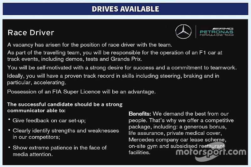 Mercedes busca piloto en Internet