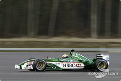 Mark Webber, yeni Jaguar R4 during a shakedown test, Ford'in Proving Ground Lommel, Belgium