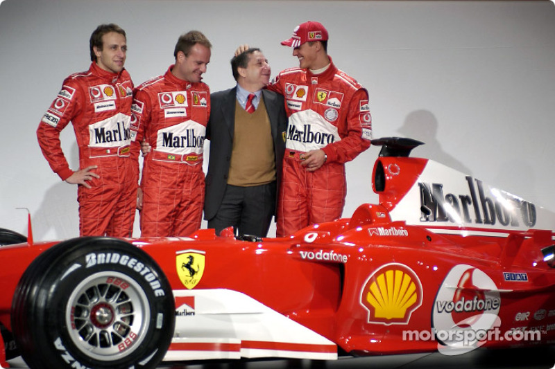 Лука Бадоер, Рубенс Баррікелло, Жан Тодт, Міхаель Шумахер і Ferrari F2004