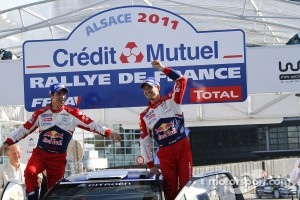 Podium: winners Sébastien Ogier and Julien Ingrassia, Citroën DS3 WRC, Citroën Total World Rally Team