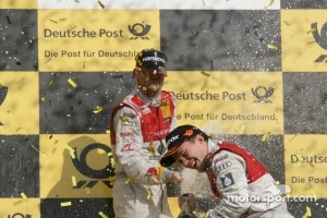 Championship Podium, Martin Tomczyk, Audi Sport Team Phoenix, Audi A4 DTM and Mattias Ekström, Audi Sport Team Abt, Audi A4 DTM