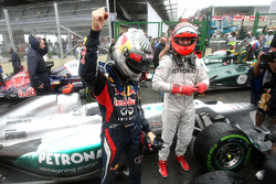 Sebastian Vettel, Red Bull Racing and Michael Schumacher, Mercedes GP