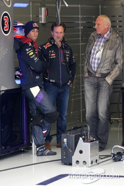Daniel Ricciardo, Red Bull Racing, Christian Horner, Red Bull Racing, Sporting Director and Dietrich Mateschitz, Owner of Red Bull