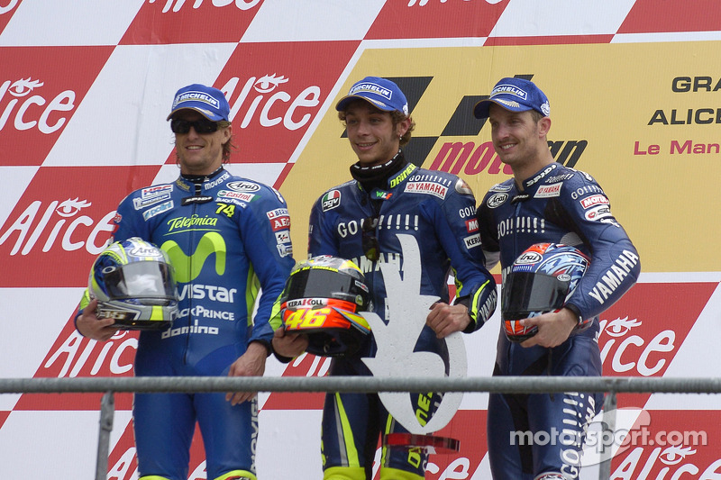 2005 : 1. Valentino Rossi, 2. Sete Gibernau, 3. Colin Edwards