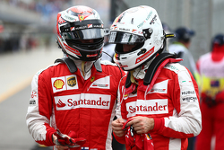 Sebastian Vettel, Ferrari SF15-T e Kimi Raikkonen, Ferrari