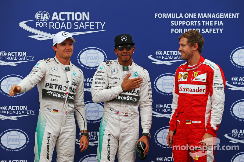 Нико Росберг и Льюис Хэмилтон, Mercedes AMG F1 и Себастьян Феттель, Ferrari