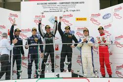 Podio Gara 2 GT Cup: Tommaso Maino e Livio Selva Ebimotors, Christian Passuti e Steven Goldstein, An