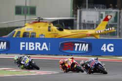 Jorge Lorenzo, Yamaha Factory Racing y Marc Márquez, Repsol Honda Team y Valentino Rossi, Yamaha Fac