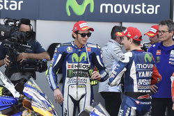 Il vincitore Jorge Lorenzo e il terzo classificato Valentino Rossi, Yamaha Factory Racing