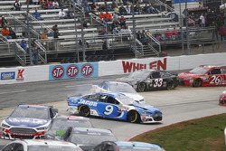 Sam Hornish Jr., Richard Petty Motorsports Ford; Ryan Preece, Premium Motorsports Ford