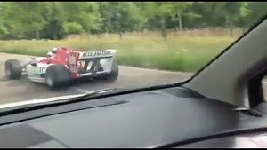 Jos Verstappen drives an A1GP car in the Lelystad traffic Jos Verstappen drives an A1GP car in the Lelystad traffic