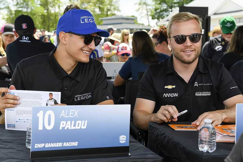 Alex Palou, Chip Ganassi Racing Honda y Felix Rosenqvist, Arrow McLaren SP Chevrolet