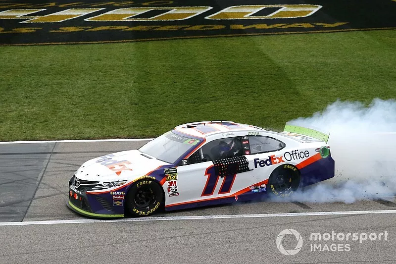 Race Winner Denny Hamlin, Joe Gibbs Racing, Toyota Camry