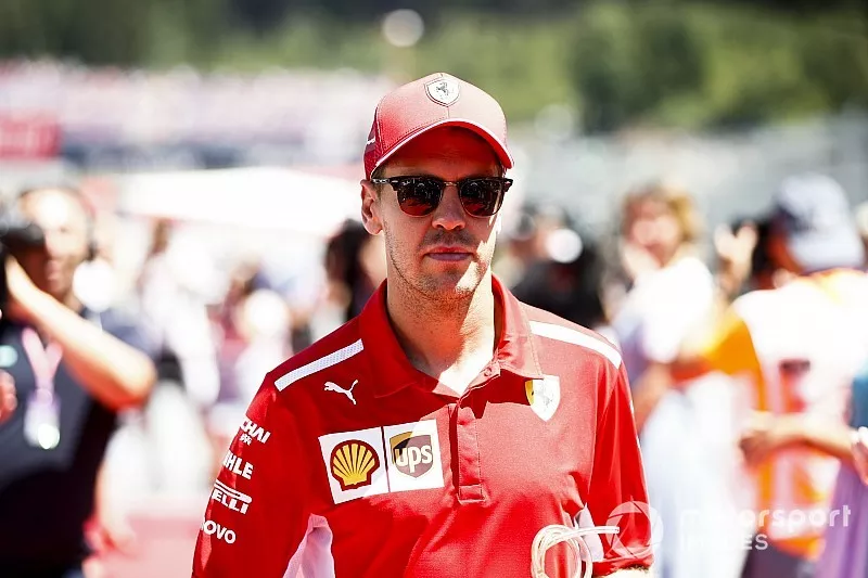 Sebastian Vettel, Ferrari, in the drivers parade