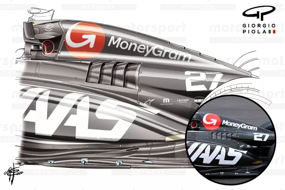 Capot moteur de la Haas VF-24