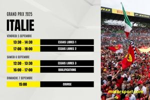 Le programme du GP d'Italie F1 2025 : dates, horaires et infos