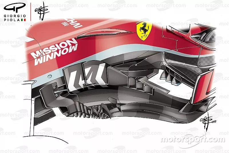 Ferrari SF71H bargeboards, Amerika