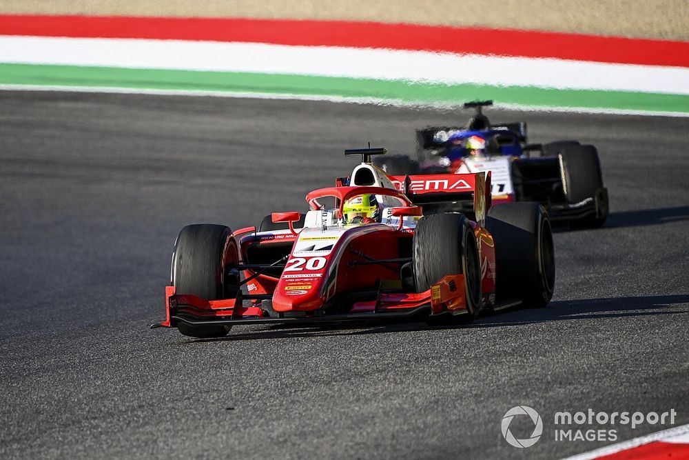 Mick Schumacher, Prema Racing, leads Louis Deletraz, Charouz Racing System