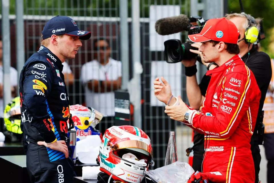 Max Verstappen, Red Bull Racing e Charles Leclerc, Scuderia Ferrari