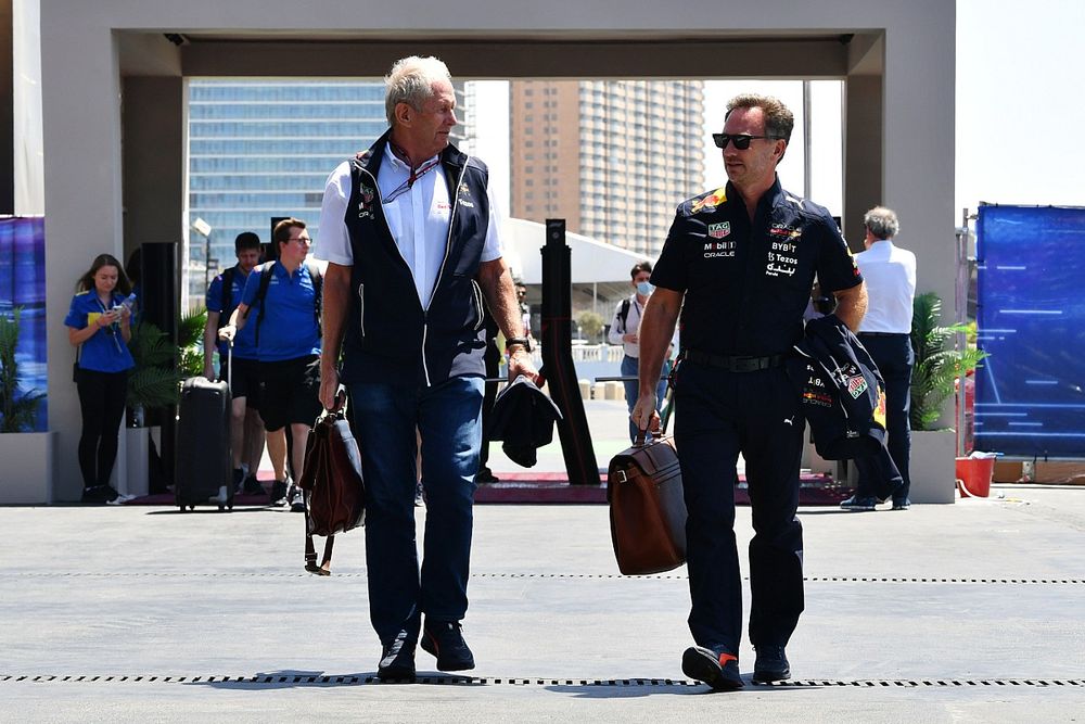 Helmut Marko, consultor de Red Bull Racing, Christian Horner, director de Red Bull Racing 
