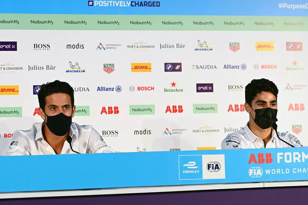 Lucas Di Grassi, Sergio Sette Camara, at the CBMM Niobium press conference