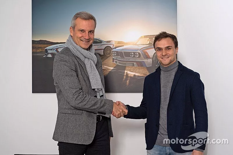 Lucas Auer met Jens Marquardt, BMW Motorsport director