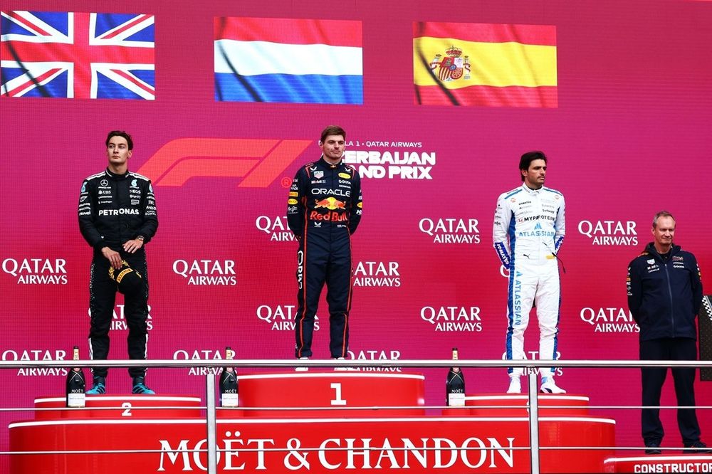Max Verstappen, Red Bull Racing, George Russell, Mercedes, Carlos Sainz, Williams