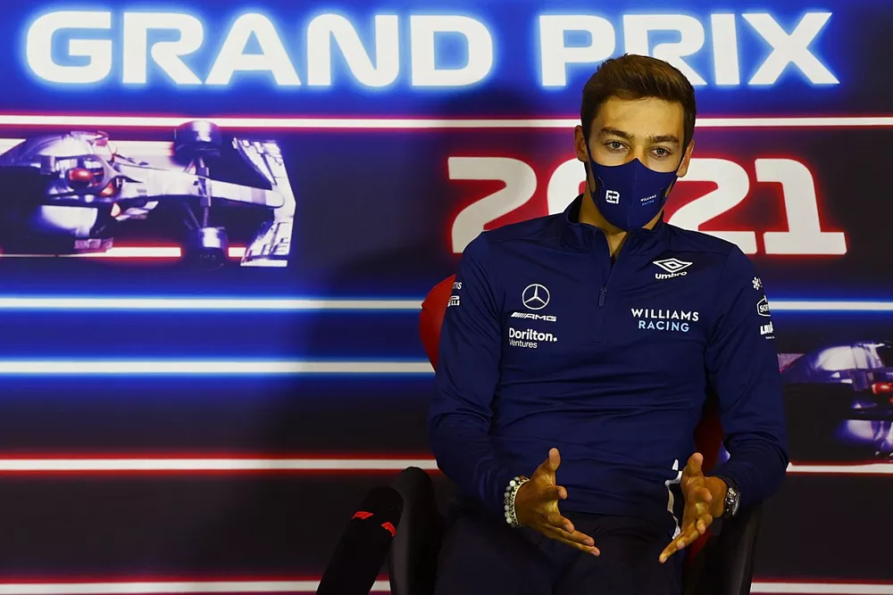 George Russell, Williams, in the press conference