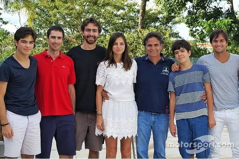 Pedro, Geraldo, Laszlo, Kelly, Nelson Piquet, Marco e Nelsinho