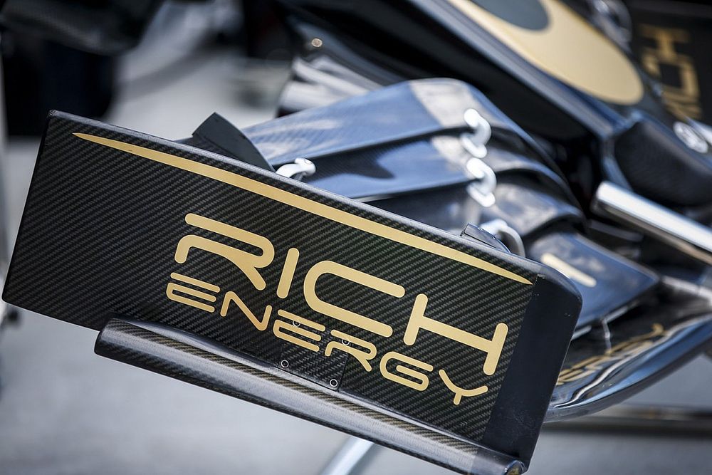 Haas engine cover with removed Rich Energy Logo