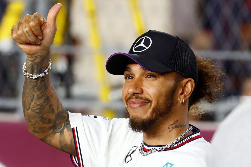 Lewis Hamilton, Mercedes-AMG F1 Team, attends the drivers parade