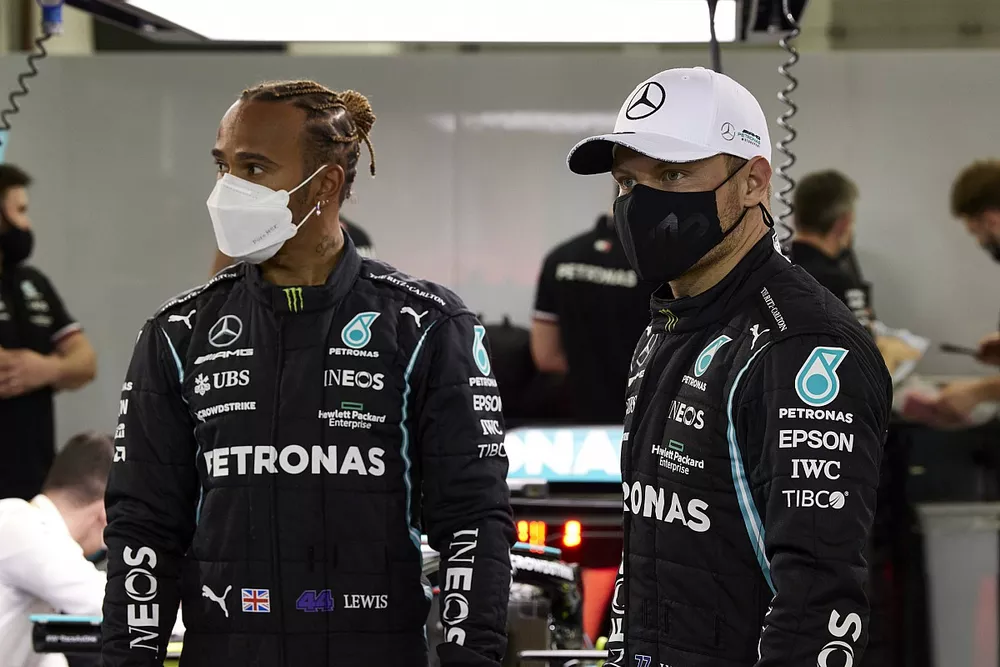 Lewis Hamilton, Mercedes, and Valtteri Bottas, Mercedes