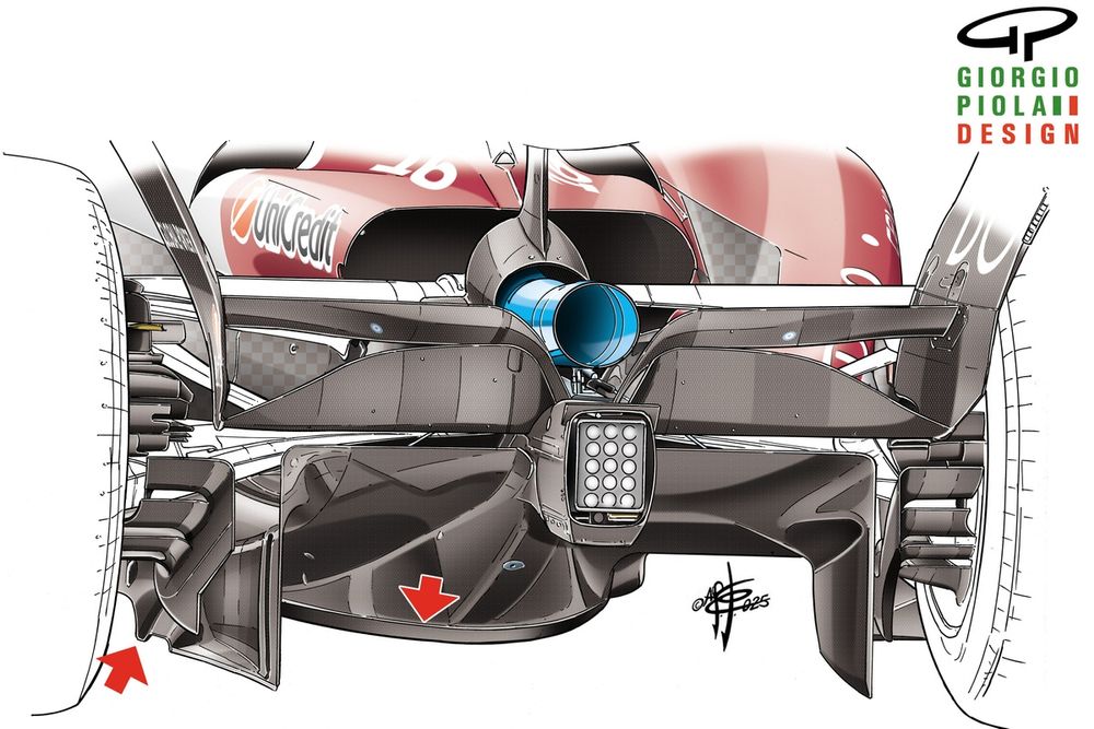 Ferrari SF-25, dettaglio del diffusore