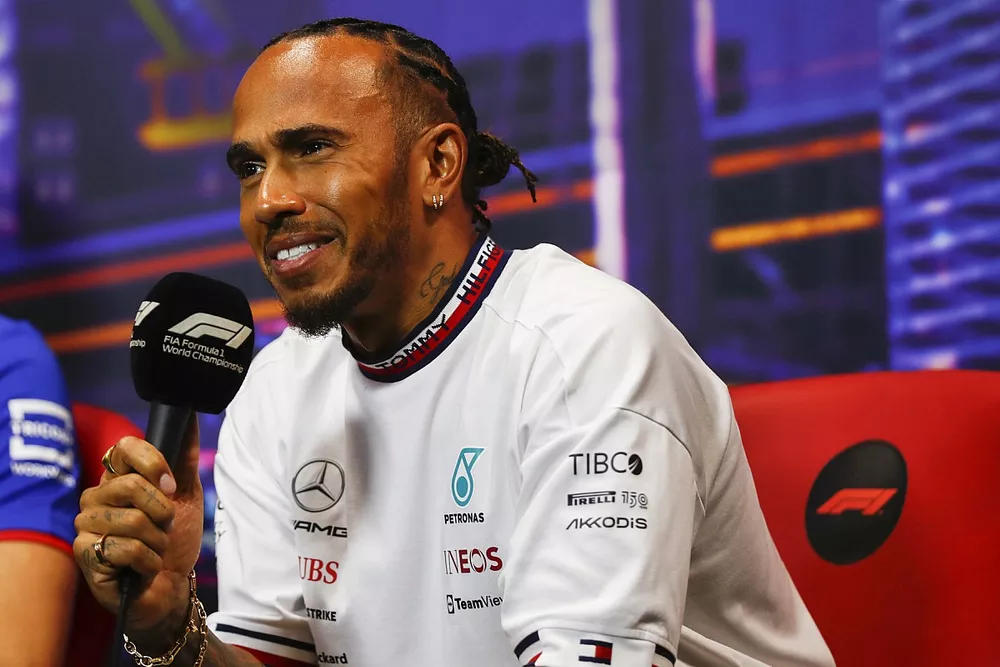 Lewis Hamilton, Mercedes AMG, en conf&eacute;rence de presse 