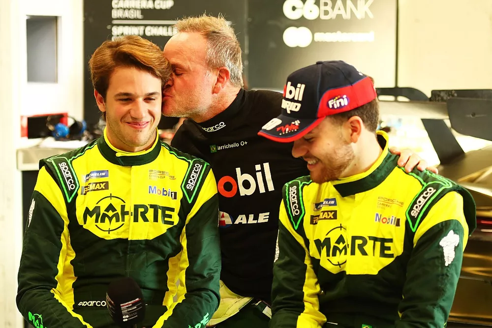 Dudu, Rubens e Fefo Barrichello em Interlagos