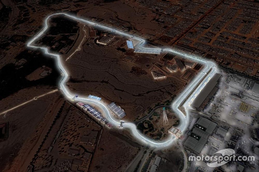 Circuito de Al-Diriyah con el sistema de luces artificial