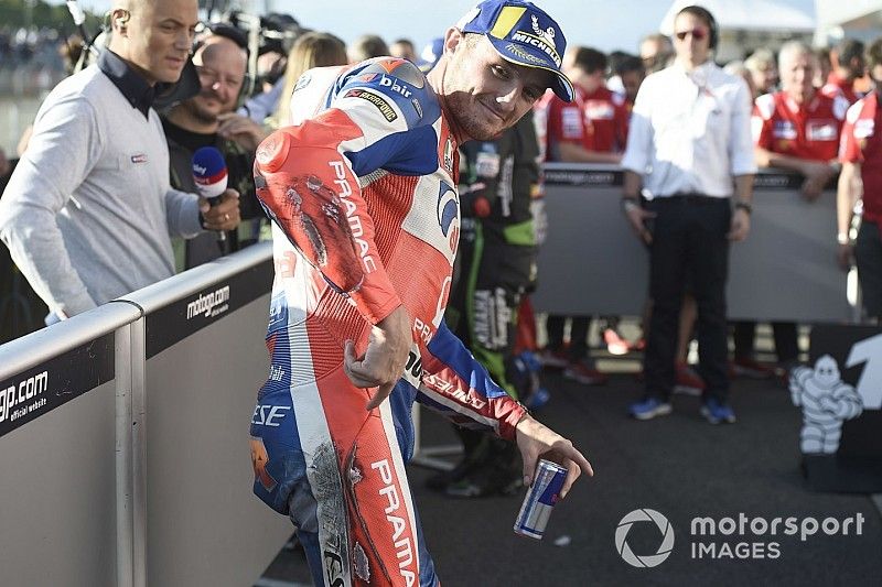 Jack Miller, Pramac Racing, con el mono raspado