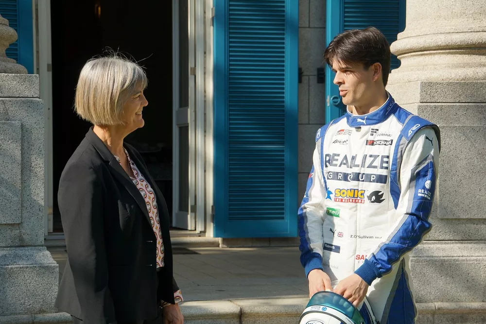 Zak O&rsquo;Sullivan, Kondo Racing with Ambassador Julia Longbottom at the UK Embassy in Tokyo 