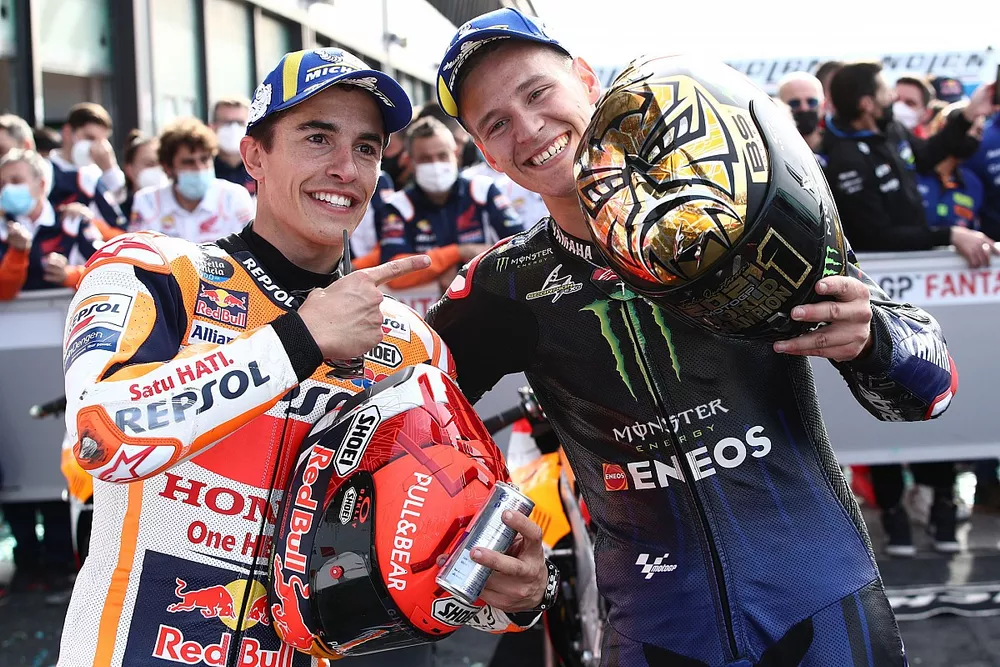 Marc M&aacute;rquez, Equipo Repsol Honda, Campe&oacute;n del Mundo Fabio Quartararo, Yamaha Factory Racing